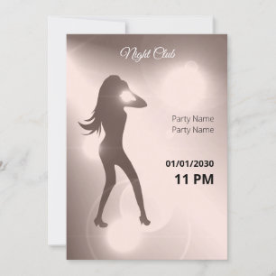 Convites Luxurioso Pinky Brilliant Dancing Girl Silhouette