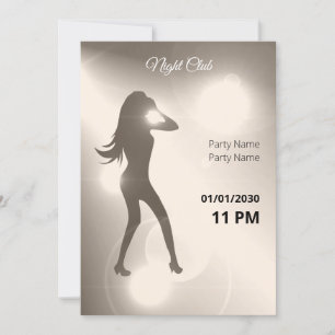 Convites Luxurioso Sandy Brilliant Dancing Girl Silhouette