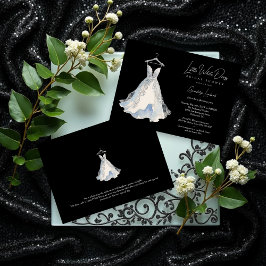 Convites Luxurious Little White Dress Glitter Bridal Shower