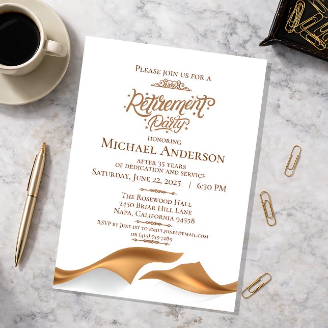 Convites Luxurious Retirement Party (Luxurious Retirement Party Invitation)