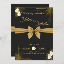 Convites Luxurious wedding invitation in gold