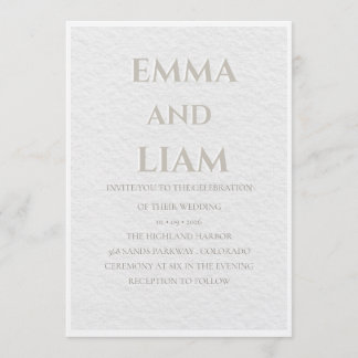 Convites Luxury Beige & Gold Wedding Invitation | Elegant M