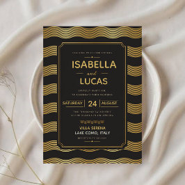 Convites Luxury Black and Gold Art Deco Elegant Gatsby 