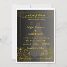 Convites Luxury Black & Gold Muslim Wedding Invite