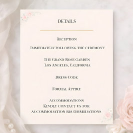 Convites Luxury Blush Floral Details Card