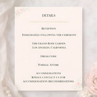 Convites Luxury Blush Floral Details Card