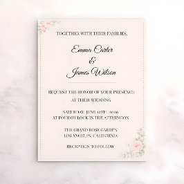 Convites Luxury Blush Floral Wedding Invitation
