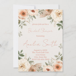 Convites Luxury Blush Garden Bridal Shower Invitation