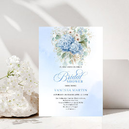 Convites Luxury Bohemian Blue Hydrangea Bridal Shower Invit