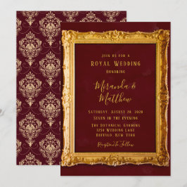 Convites Luxury Burgundy e Dourado Casamento Real