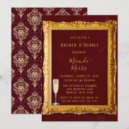 Convites Luxury Burgundy e Dourado Royal Brunch & Bubble