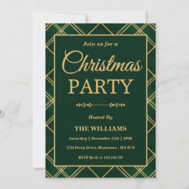 Convites Luxury Emerald Tartan Plaid Christmas Party