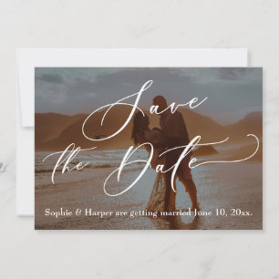 Convites Luxury Font Your Beach Photo Save the Date Card