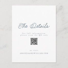 Convites Luxury French Wedding Details Card QR Code 