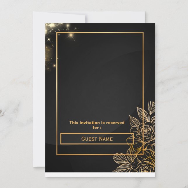 Convites Luxury Gold Editable Modern Wedding Invitation (Verso)
