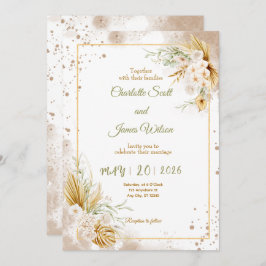 Convites Luxury Gold Wedding Invitation
