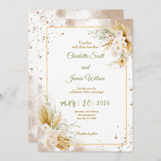 Convites Luxury Gold Wedding Invitation