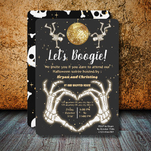 Convites Luxury Halloween Dance Skeletons Disco Ball Party