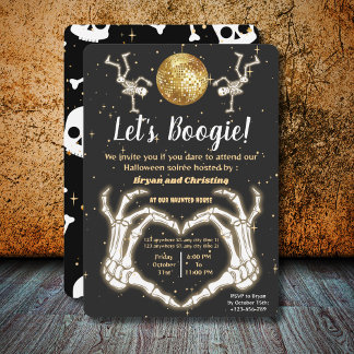 Convites Luxury Halloween Dance Skeletons Disco Ball Party