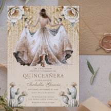 Luxury Ivory Dourada Quinceañera