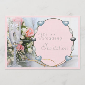 Convites Luxury Linen Bride & Groom, Doves & Glass Floral