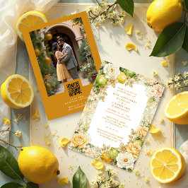 Convites Luxury Mediterranean Lemons & Flowers Photo