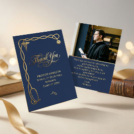 Convites Luxury Navy & Gold Medical Thank You Card