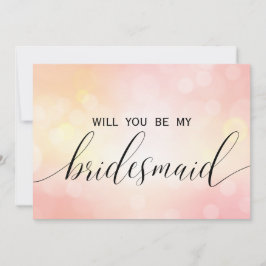 Convites Luxury Rosa Glitter Você Será Minha Porta-Voz