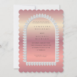 Convites Luxury Rose Gold Scalloped Wedding Invitation - Cu