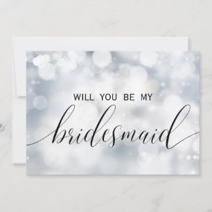 Convites Luxury Silver Glitter Você Será Minha Garota