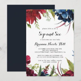 Convites Luxury Whimsical Boho Floral Sip and See