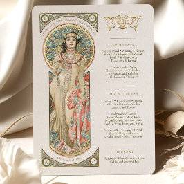 Convites Luxus Menu Weding Art Nouveau, de Mucha