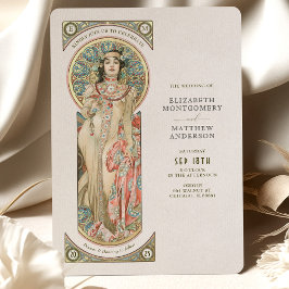 Convites Luxus Wedling Card Art Nouveau, de Mucha