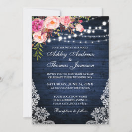 Convites Luz Azul De Casamento Russo Lança Floral