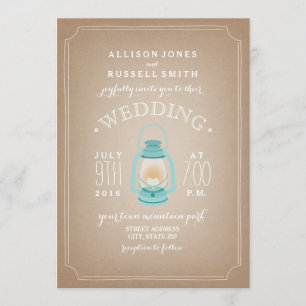Convites Luz - casamento inspirado Cardstock do acampamento