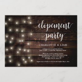 Convites Luz de Corda de Fazenda Rústica, Casamento Fuga de