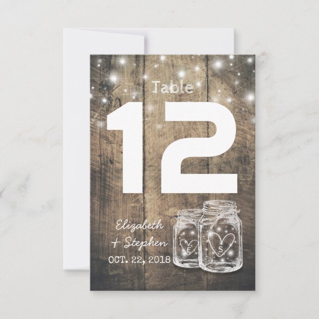 Convites Luz de Jarro de Pedra Número da Mesa de Assento de (Frente)