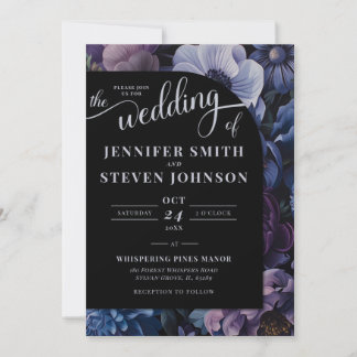 Convites Luz de Lua Botânica | Casamento Floral Gótico