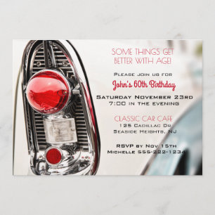 Convites Luz de Meio século Clássica do Carro
