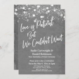 Convites Luzes Amor Texturizado é Paciente Recepção Cinza