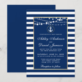 Convites Luzes Azuis De Casamento Náutico Convidam B