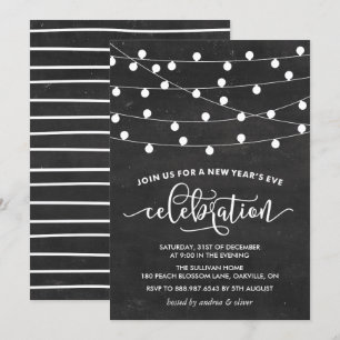 Convites Luzes brancas da corda na véspera de Ano Novo do