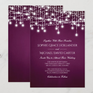 Convites Luzes brancas de cordas brilhantes no Merlot