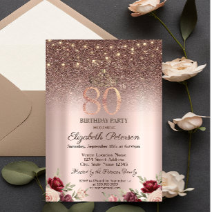 Convites Luzes, Brilhante Brilhante, 80 de Rosa Dourado Ani