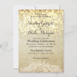 Convites Luzes brilhantes Burlap & Lace Country Chic