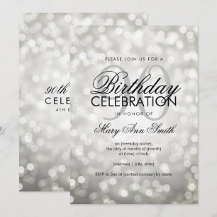 Convites Luzes brilhantes da Festa de aniversário Elegante 
