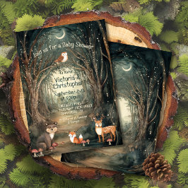 Convites Luzes brilhantes do Chá de fraldas da floresta ent