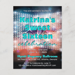 Convites Luzes brilhantes e fogos de artifício Doce Dezess