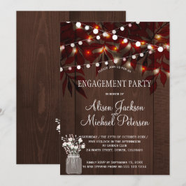 Convites Luzes brilhantes festa de noivado queda