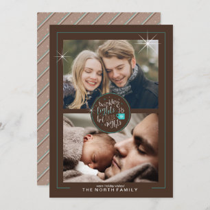 Convites Luzes brilhantes Noites de cacau quente Duas fotos